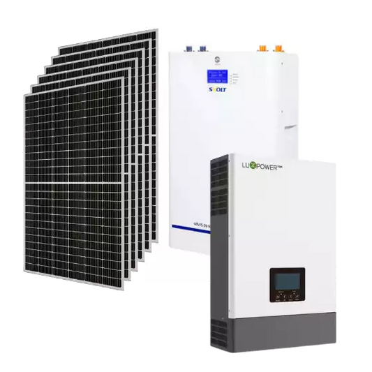 Solar System | Luxpower 5kW Hybrid Inverter | Svolt 5.09kw Lithium-Ion Wall Mount Battery |  Canadian Solar 550W Solar Panel